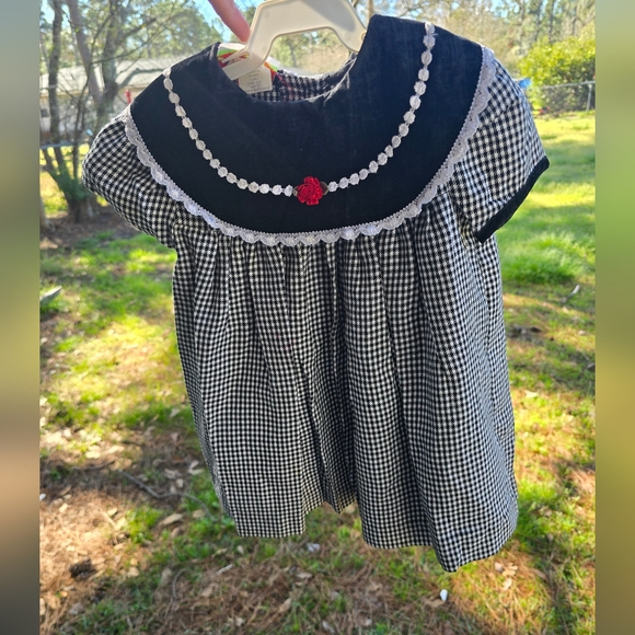 Piccolo Black and White Gingham Girls Dress Size 2T - Picture 1 of 6